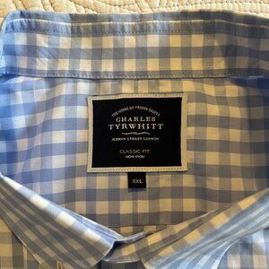 CHARLES TYRWHITT SZ XXL NON-IRON LONG SLEEVE COTTON DRESS SHIRT